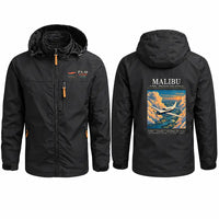 Thumbnail for Piper PA-46 Malibu Stylish Jackets - Hooded Windbreaker - Poster - Black