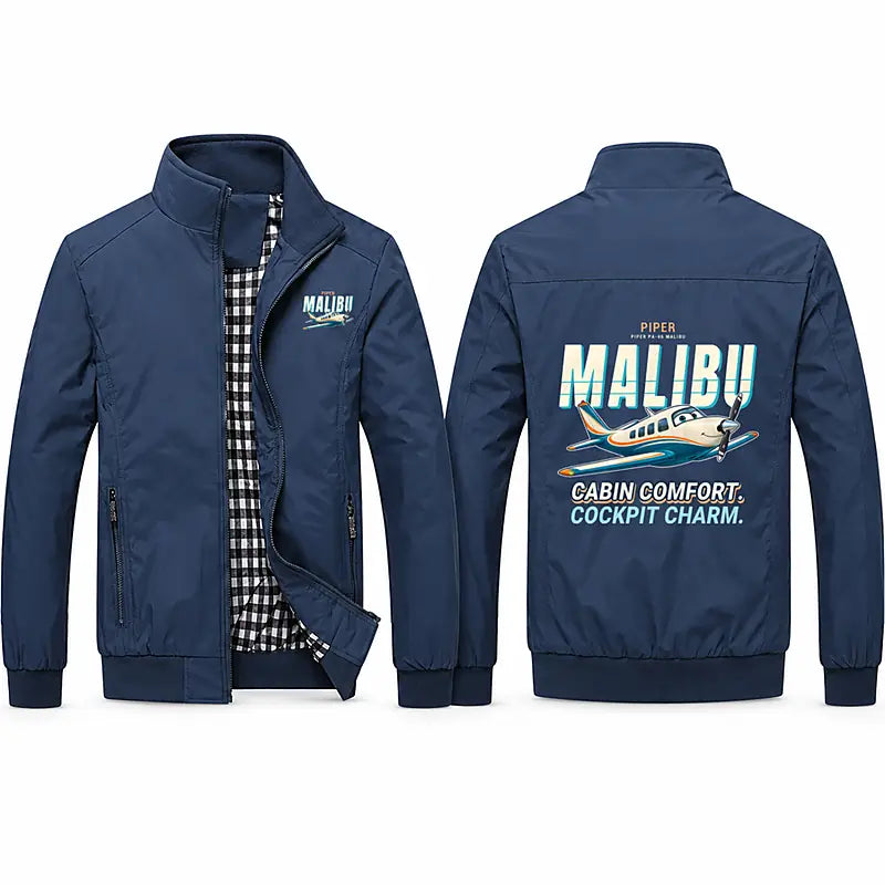 Piper PA-46 Malibu Stylish Jackets - Stand Collar - Cartoon - Navy Blue
