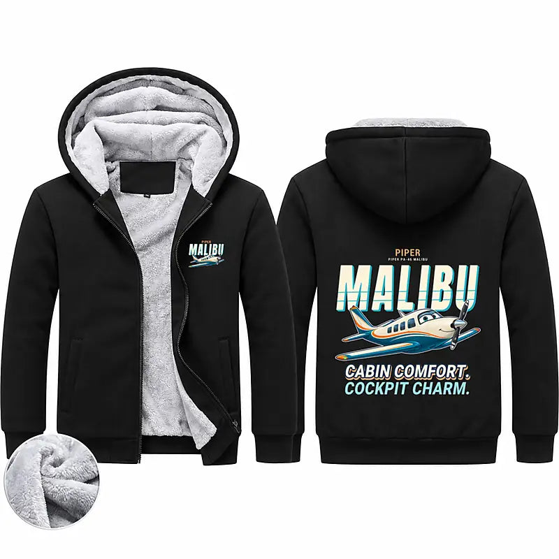 Piper PA-46 Malibu Zipped Sweatshirts - Cartoon - Black