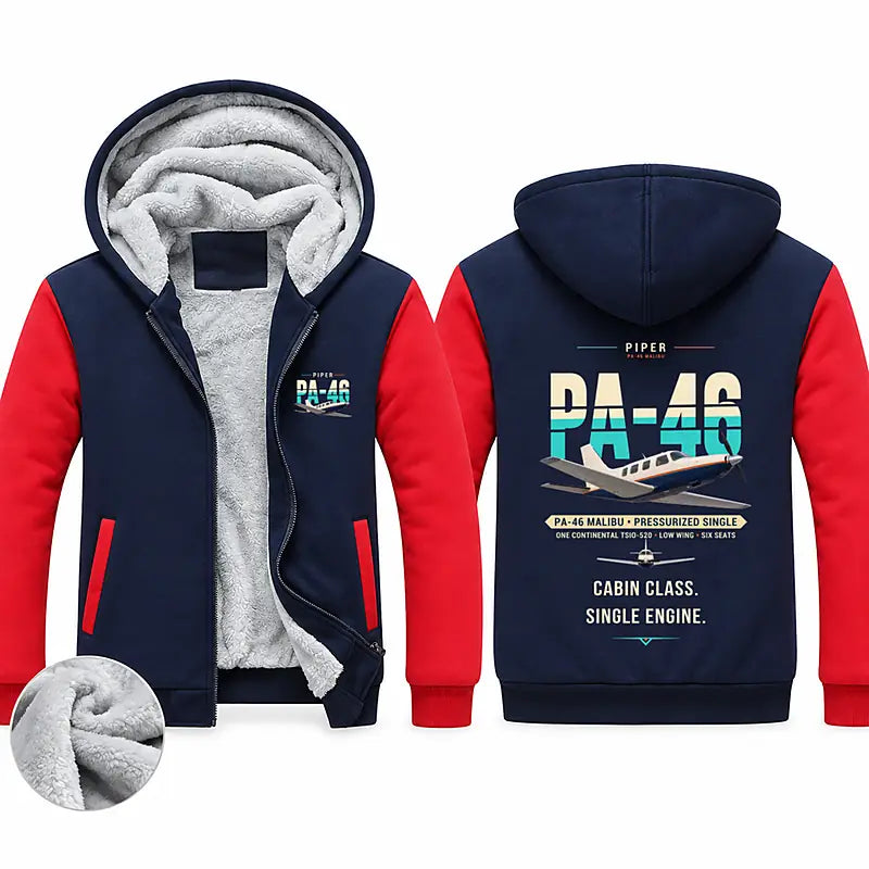 Piper PA-46 Malibu Zipped Sweatshirts - Original - Navy & Red