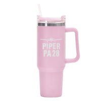 Thumbnail for Piper PA28 & Plane Designed 40oz Stainless Steel Car Mug With Holder