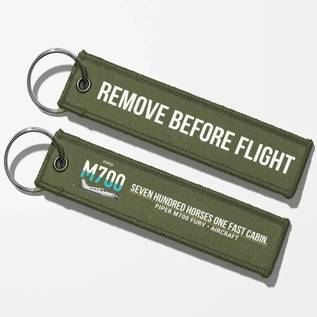 Piper M700 Fury Aviator Key Chains - Green Army - Remove Before Flight