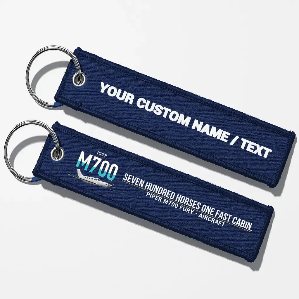 Piper M700 Fury Aviator Key Chains - Navy Blue - Personalized