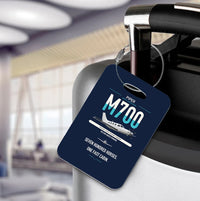 Thumbnail for Piper M700 Fury design on navy blue acrylic luggage tags, double-side print