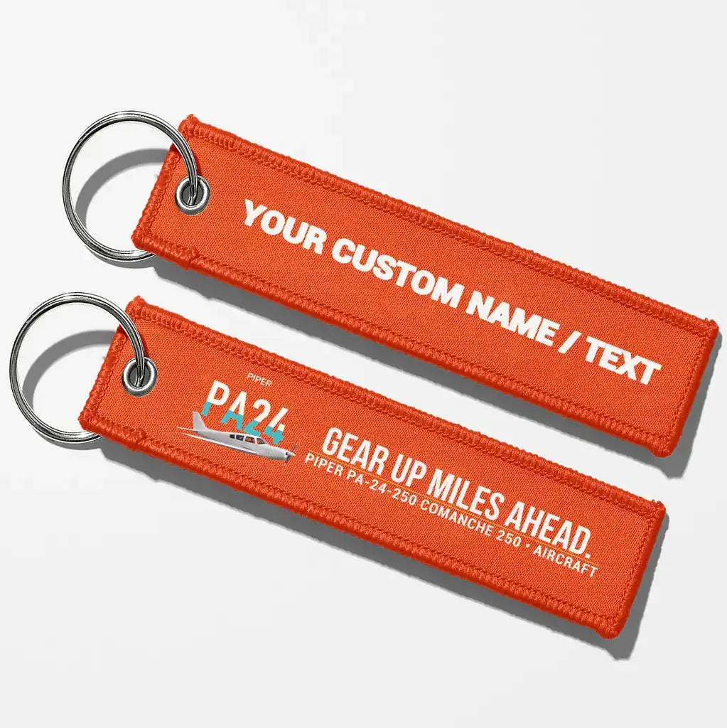 Piper PA-24-250 Comanche 250 Aviator Key Chains - Orange - Personalized