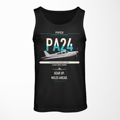 Piper PA-24-250 Comanche 250 design on black tank top