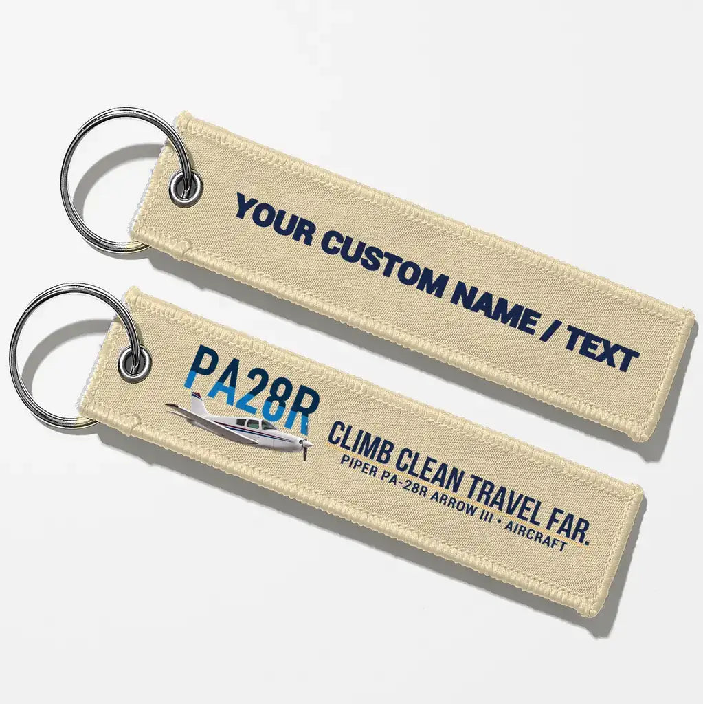 Piper PA-28R Arrow III Aviator Key Chains - Beige - Personalized