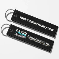 Thumbnail for Piper PA-28R Arrow III Aviator Key Chains - Black - Personalized