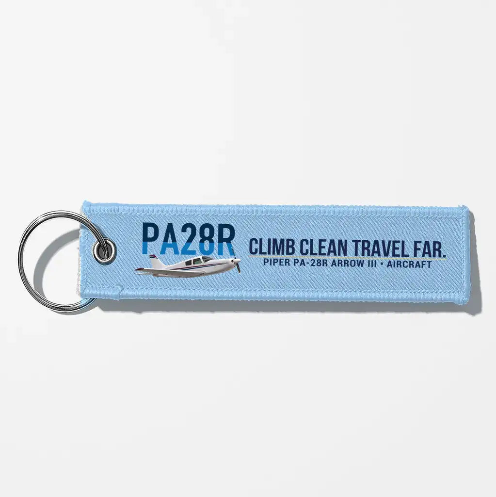 Piper PA-28R Arrow III Aviator Key Chains - Light Blue