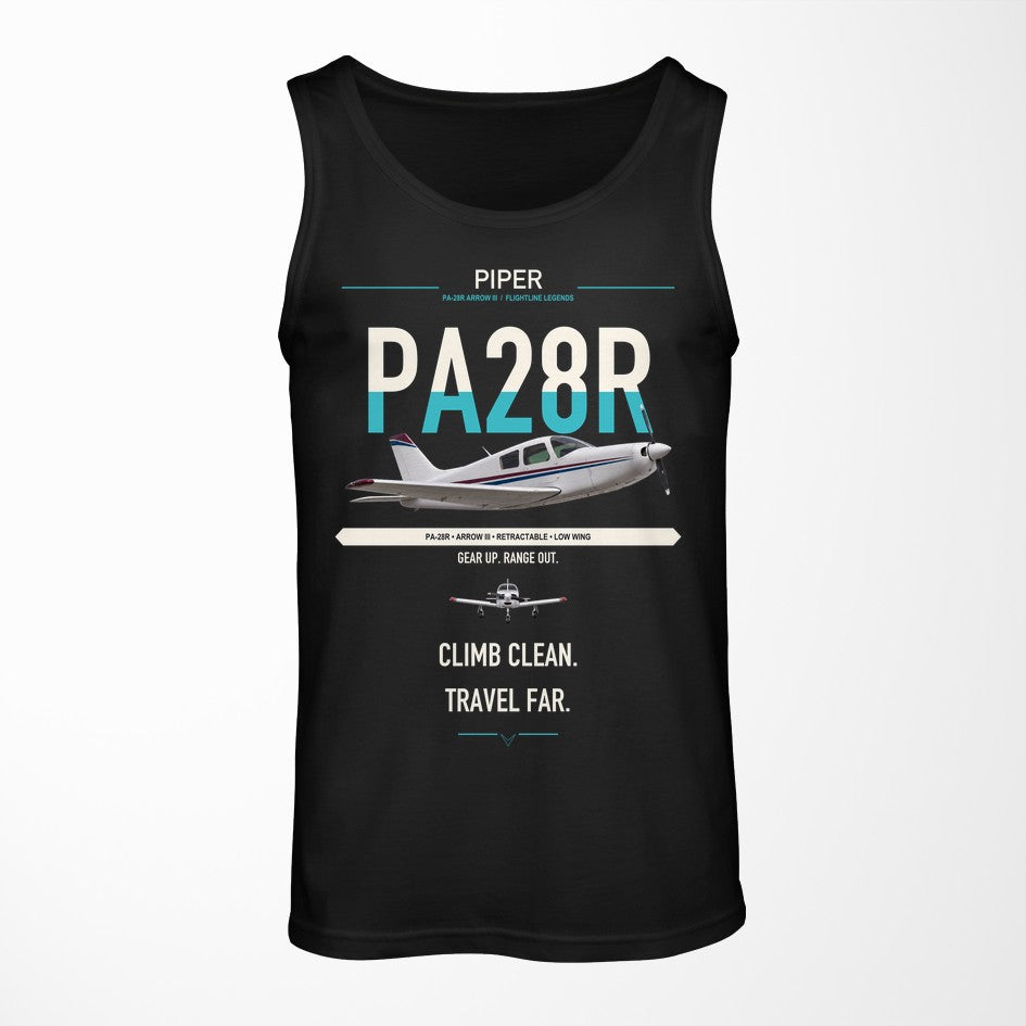 Piper PA-28R Arrow III design on black tank top