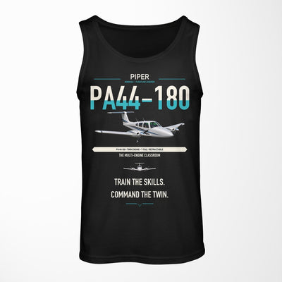 Piper PA-44-180 Seminole design on black tank top