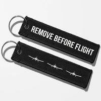 Thumbnail for Piper PA28 Silhouette Aviator Key Chains - Black - Remove Before Flight