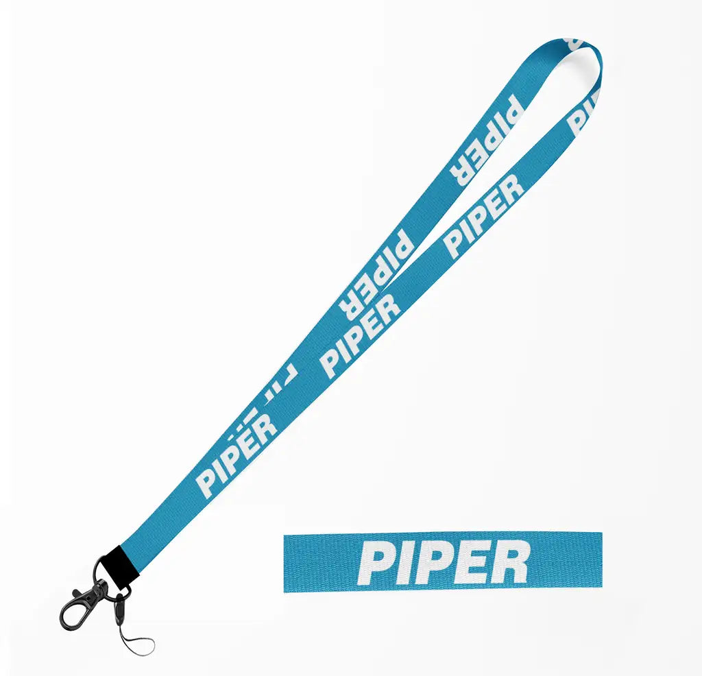 Piper & Text lanyard - light blue