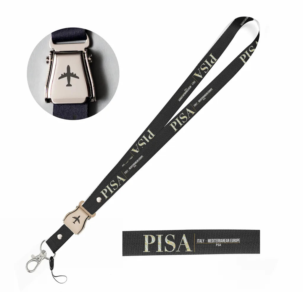 Pisa City Series seat belt lanyard - black