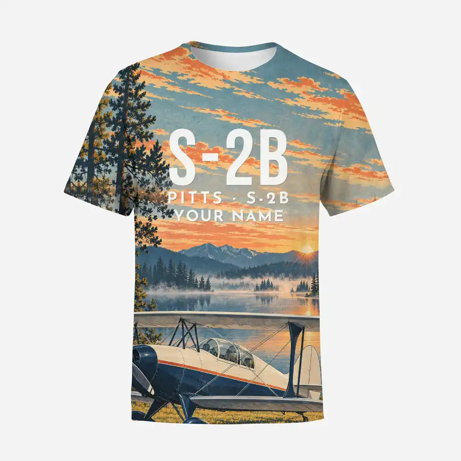 Pitts S-2B 3D All-Over Print Clothing - T-Shirt - 3D + Name