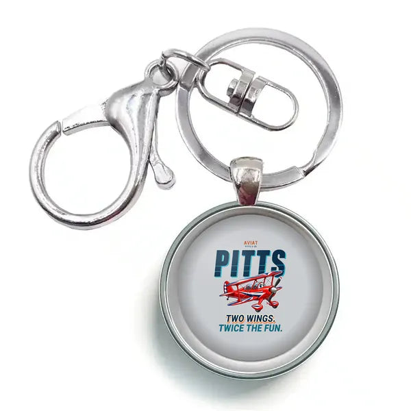 Pitts S-2B - Cartoon - Circle Key Chain - Light Gray