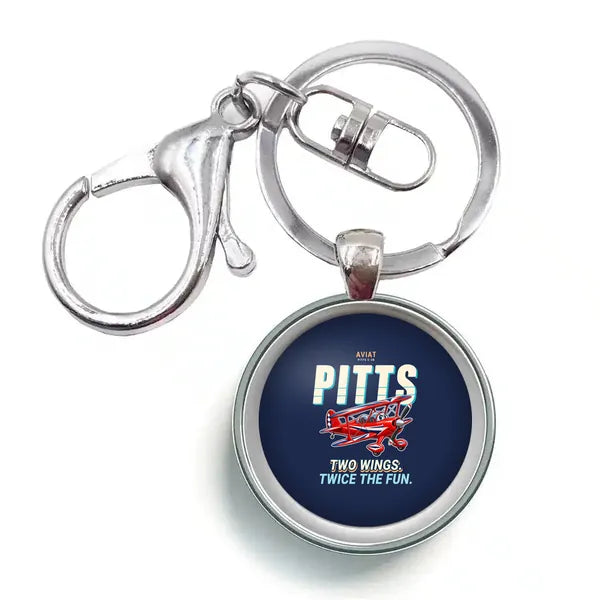 Pitts S-2B - Cartoon - Circle Key Chain - Navy Blue