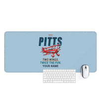 Thumbnail for Pitts S-2B - Cartoon + Name - Desk Mat - Light Blue