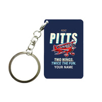 Thumbnail for Pitts S-2B - Cartoon + Name - Key Chain - Navy Blue