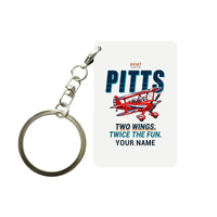 Thumbnail for Pitts S-2B - Cartoon + Name - Key Chain - White