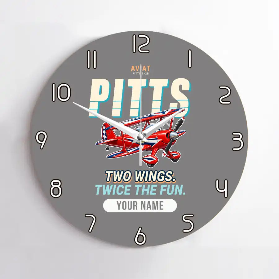 Pitts S-2B - Cartoon + Name - No Frame - Gray