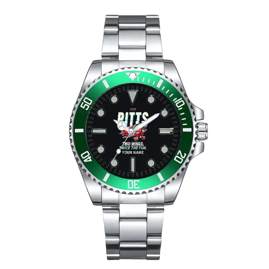 Pitts S-2B - Cartoon + Name - Premium Diver - Green