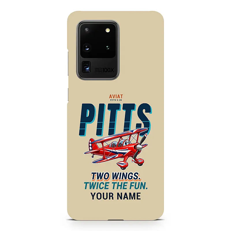 Pitts S-2B - Cartoon + Name - Samsung Case - Beige