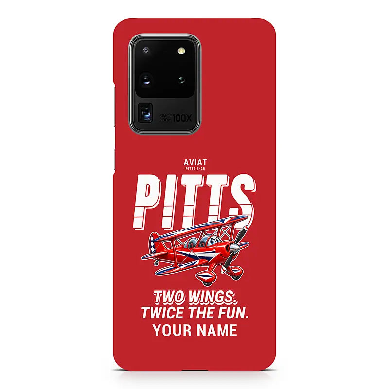 Pitts S-2B - Cartoon + Name - Samsung Case - Red