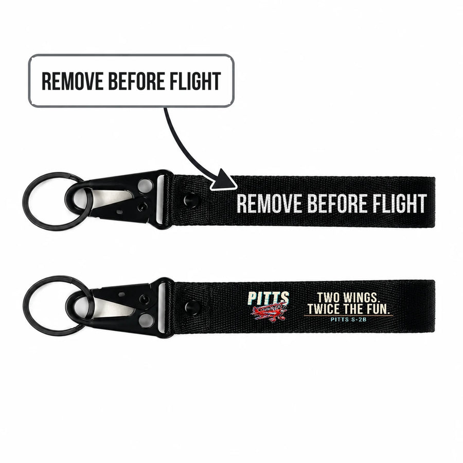 Pitts S-2B Hawk-Shaped Key Chains - Black - Cartoon - Remove Before Flight