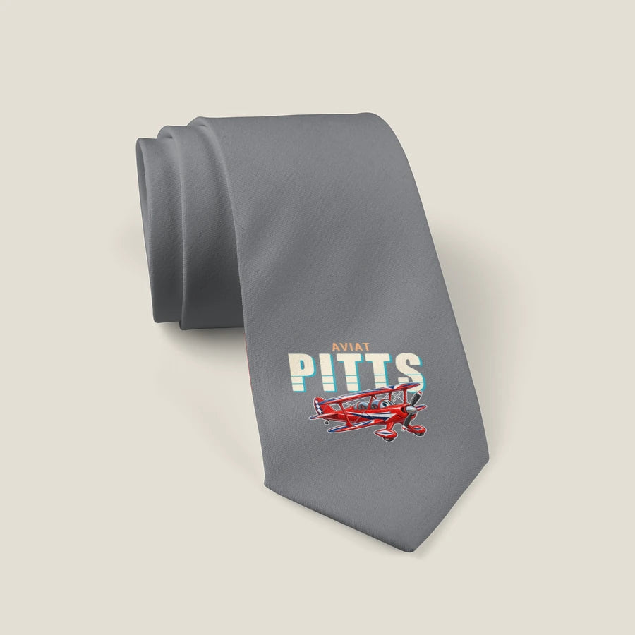 Pitts S-2B - Cartoon - Tie - Gray