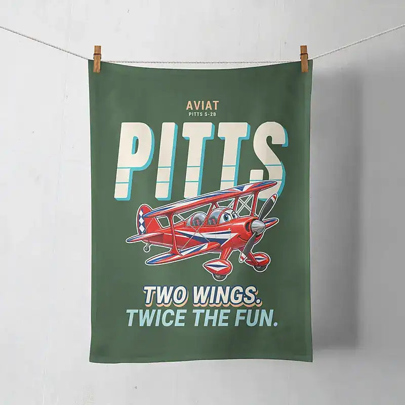 Pitts S-2B - Cartoon - Towel - Dark Green