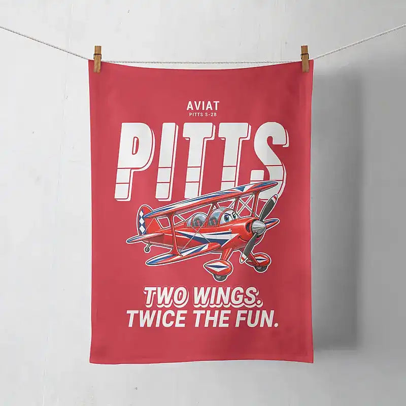 Pitts S-2B - Cartoon - Towel - Red