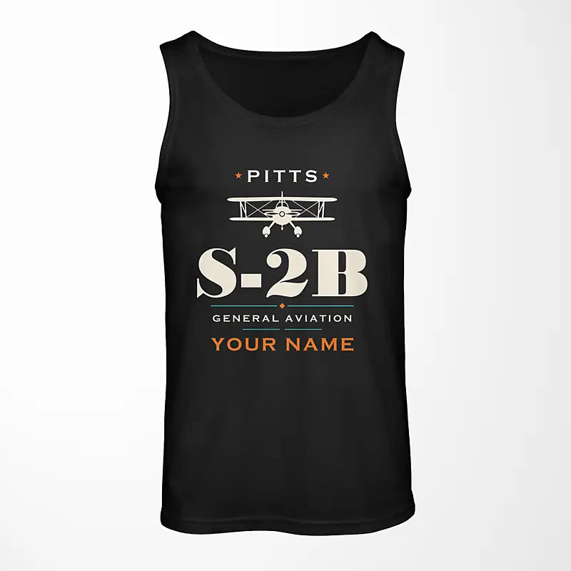 Pitts S-2B - Heritage + Name - Tank Top - Black