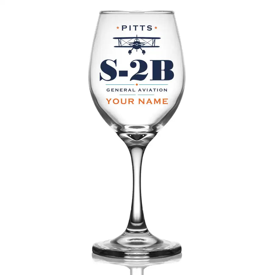 Pitts S-2B - Heritage + Name - Wine Glass