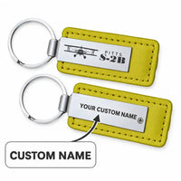 Thumbnail for Pitts S-2B - Leather Key Chain - Faux Leather - Heritage - Yellow + Name