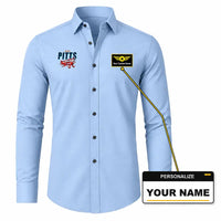 Thumbnail for Pitts S-2B - Long Sleeve Shirt - Cartoon - Light Blue + NAME