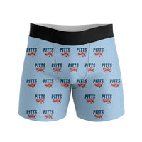 Thumbnail for Pitts S-2B - Men Boxers - Cartoon Pattern - Light Blue