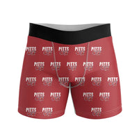 Thumbnail for Pitts S-2B - Men Boxers - Cartoon Pattern - Red