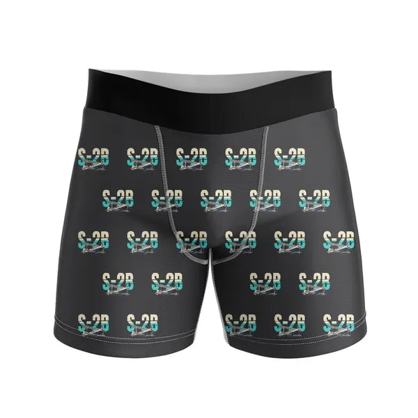 Pitts S-2B - Men Boxers - Original Pattern - Black