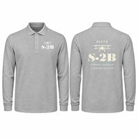 Thumbnail for Pitts S-2B Premium Polo T-Shirts - Heritage - Long Sleeve - Gray