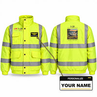 Thumbnail for Pitts S-2B Reflective Winter Jackets - Poster + Name - Fluorescent Yellow