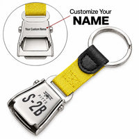 Thumbnail for Pitts S-2B - Seat Belt Key Chain - Heritage + Name - Yellow