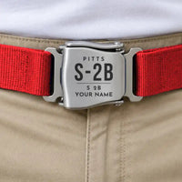 Thumbnail for Pitts S-2B - Seat Belt - Tag + Name - Red