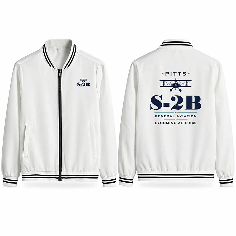 Pitts S-2B Stylish Jackets - Baseball Collar - Heritage - White