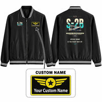 Thumbnail for Pitts S-2B Stylish Jackets - Baseball Collar - Original + Name - Black