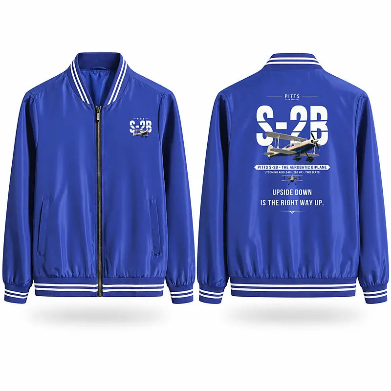 Pitts S-2B Stylish Jackets - Baseball Collar - Original - Royal Blue
