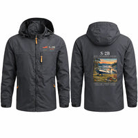 Thumbnail for Pitts S-2B Stylish Jackets - Hooded Windbreaker - Poster - Charcoal