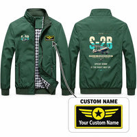Thumbnail for Pitts S-2B Stylish Jackets - Stand Collar - Original + Name - Green