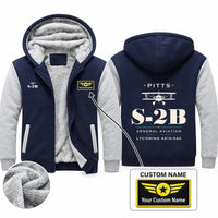 Thumbnail for Pitts S-2B Zipped Sweatshirts - Heritage + Name - Navy & Gray