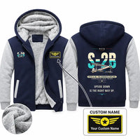 Thumbnail for Pitts S-2B Zipped Sweatshirts - Original + Name - Navy & Gray
